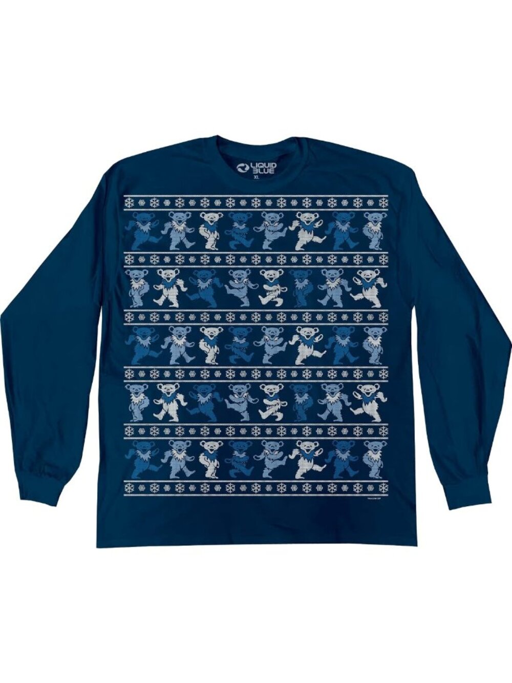 Unisex Grateful Dead Dancin' Bear Christmas Sweater Long Sleeve Tee Shirt